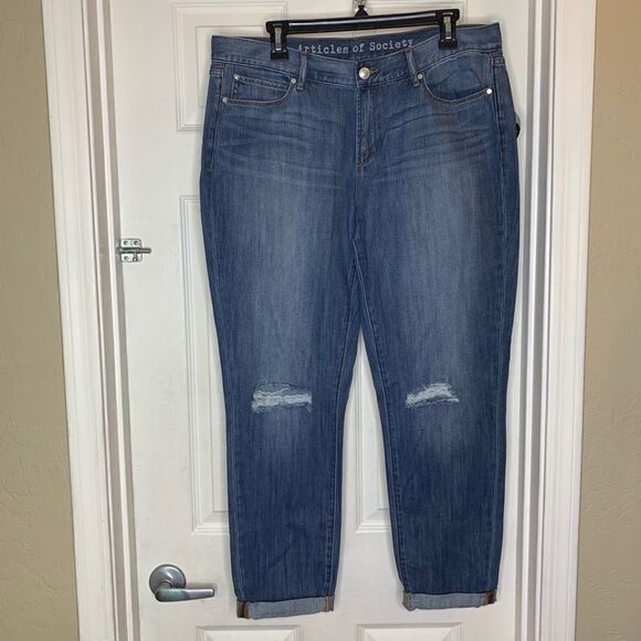 Articles of Society Distressed Rolled Cuff Jeans - Picture 1 of 8